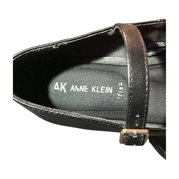Anne Klein Black Leather Mary Jane Wedge Heels Size 7M classic old money preppy - Picture 6 of 13